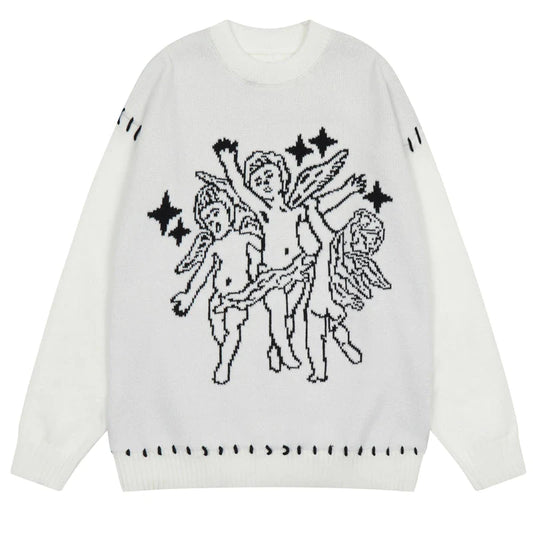 Autumn Harajuku Knitted Angel Sweater